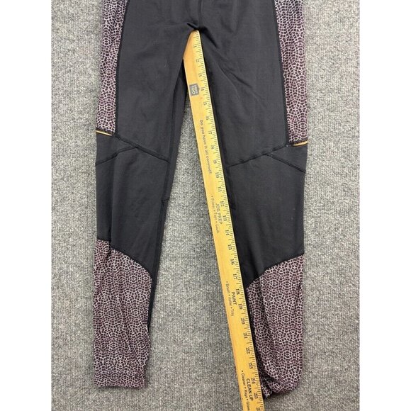 prAna Leggings Women's XS Black Geo Print Panels Skinny Ankle Zip Pocket - Picture 6 of 8